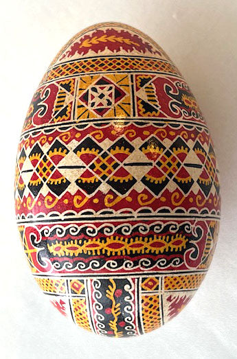 Handmade Goose Pysanka (with lines in shell) B