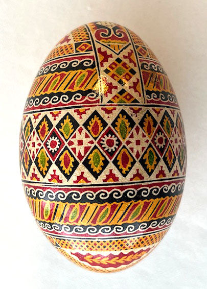 Handmade Goose Pysanka (with lines in shell) D