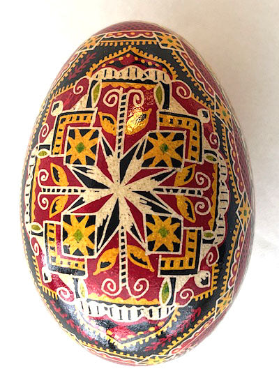 Handmade Goose Pysanka (with lines in shell) E