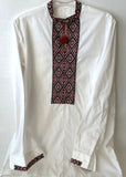 Men`s Vyshyvanka (red/black on white) M