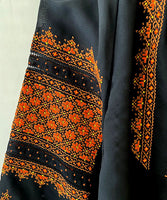 Richly Embroidered Black Crepe Blouse - L/XL