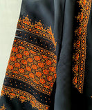 Richly Embroidered Black Crepe Blouse - L/XL