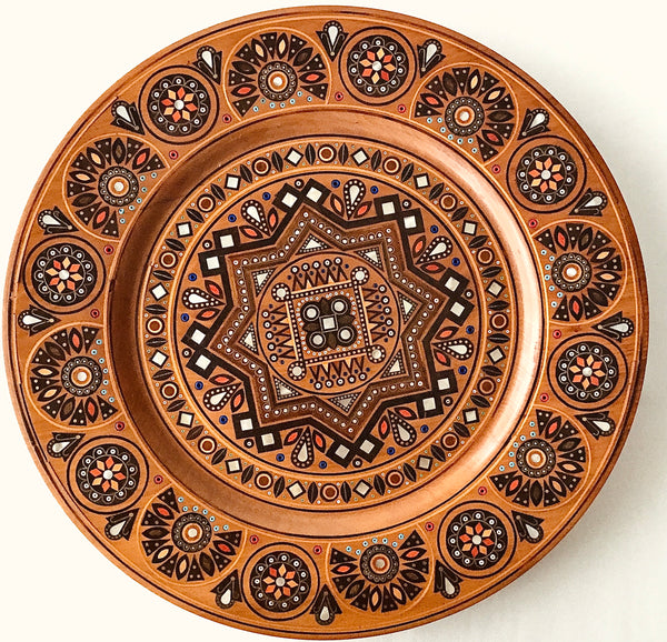 Wooden Plate with Inlay 12.5"