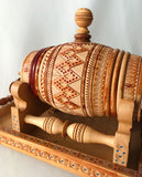 Decorative Wooden Barrel with carving, inlay