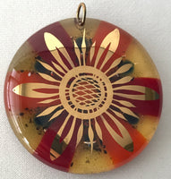 Round Glass Sunflower Pendant