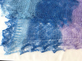 Blue Carpathian Mohair Knit Scarf 66 x 28 in.