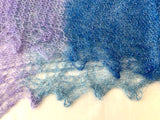 Blue Carpathian Mohair Knit Scarf 66 x 28 in.