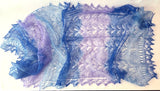 Blue Carpathian Mohair Knit Scarf 66 x 28 in.