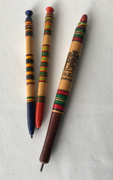 Colorful Wooden Souvenir Pens (set of 3)