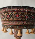 Colorful Wooden Bowl with Pedestal