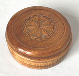 Small Round Wooden Box with inlay (Vintage)