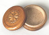 Small Round Wooden Box with inlay (Vintage)