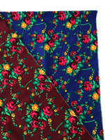 Blue&Maroon Floral Fabric