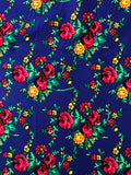 Blue&Maroon Floral Fabric