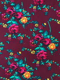 Blue&Maroon Floral Fabric