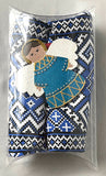 Gift Set: 2 Blue Embroidery Design Towels with angel