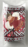 Gift Set: 2 Embroidery Design Red/Black Towels with angel ornament