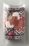 Gift Set: 2 Embroidery Design Red/Black Towels with angel ornament