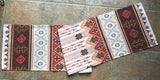 Long Beige and Orange Hutsul Design Embroidered Kitchen Towel