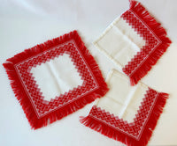 Set of 3 Hand-Embroidered "Servetky"