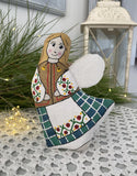 Angel Ornament in embroidered outfit