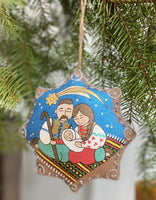 Coffee scented ornament - Christmas Star "Ukrainian Holy Family"