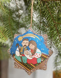 Coffee scented ornament - Christmas Star "Ukrainian Holy Family"