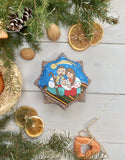 Coffee scented ornament - Christmas Star "Ukrainian Holy Family"