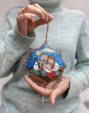 Coffee scented ornament - Christmas Star "Ukrainian Holy Family"