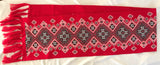 Red Traditional Pattern Shawl - wool blend