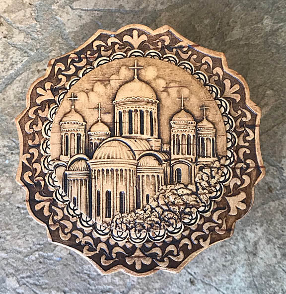 Round Birchbark Box - Churches