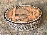 Church: Carved and Embossed Oval Birchbark Box