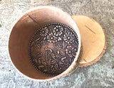 Butterfly: Carved and embossed Round Birchbark Box