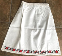 White Printed Floral Folk Slip (pidtychka) - Girl's size