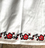 White Printed Floral Folk Slip (pidtychka) - Girl's size