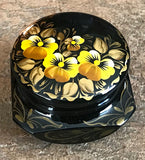 Painted Petrykivka Round Lacquer Box
