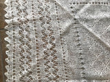 Warm White Carpathian Mohair Knit Scarf 55 in.