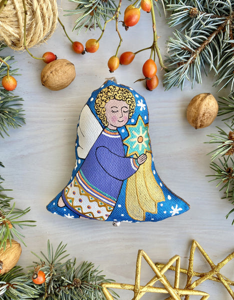 Angel with a Star - Bell Ornament