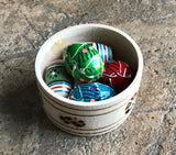 Basket of 5 Wooden Mini-Pysanky (round, no handle)
