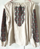 Linen Traditional Pattern Folk-Blouse