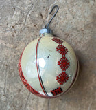 Glass Ornament with embroidery design