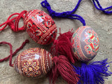 3 Wooden Pysanky - Ornaments