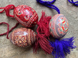 3 Wooden Pysanky - Ornaments