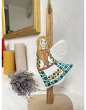 Angel Ornament in embroidered outfit