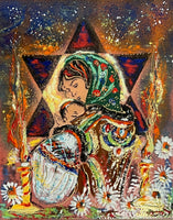 Baked Enamel Ukrainian Icon, Madonna with Star  8x10 in.  unframed