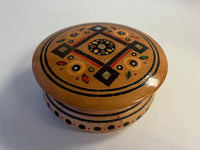 Round Wooden Box with inlay