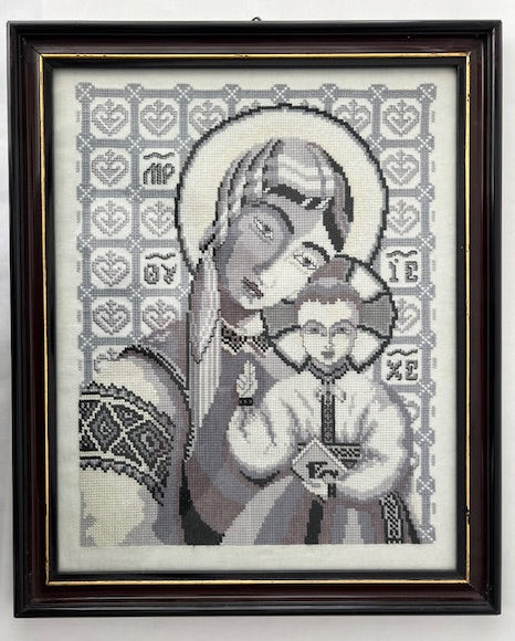 Embroidered Icon in Frame