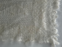 Warm White Carpathian Mohair Knit Scarf 58 x 16 in.