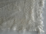 Warm White Carpathian Mohair Knit Scarf 58 x 16 in.