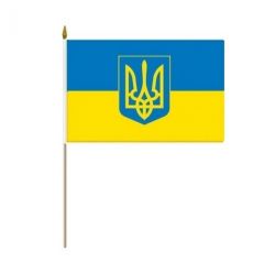 Flag of Ukraine with Tryzub 4 x 6" (Set of 3)